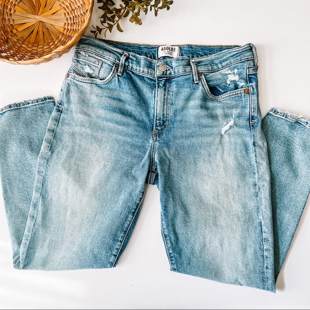SOLD | AGOLDE | Sophie Cropped High Rise Denim Jeans - Picture 1 of 11